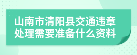 山南市清阳县交通违章处理需要准备什么资料