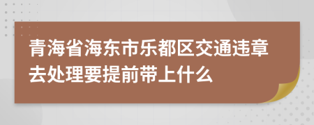 青海省海东市乐都区交通违章去处理要提前带上什么