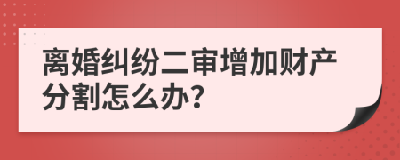 离婚纠纷二审增加财产分割怎么办？