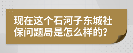 现在这个石河子东城社保问题局是怎么样的？