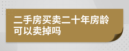 二手房买卖二十年房龄可以卖掉吗
