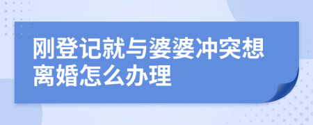 刚登记就与婆婆冲突想离婚怎么办理