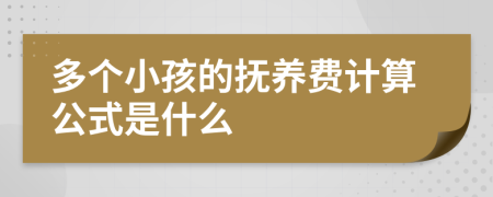 多个小孩的抚养费计算公式是什么