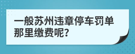 一般苏州违章停车罚单那里缴费呢？