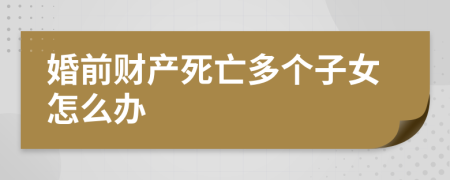 婚前财产死亡多个子女怎么办