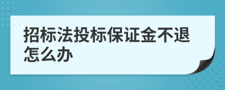 招标法投标保证金不退怎么办