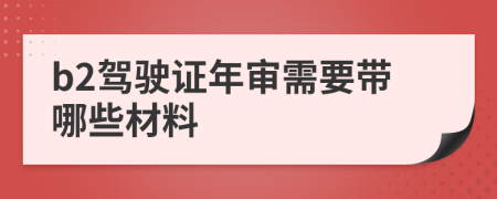 b2驾驶证年审需要带哪些材料