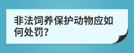 非法饲养保护动物应如何处罚？