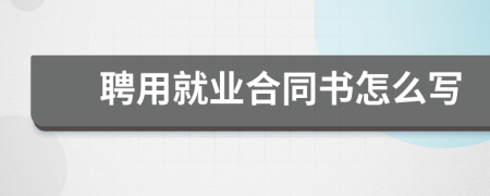 聘用就业合同书怎么写