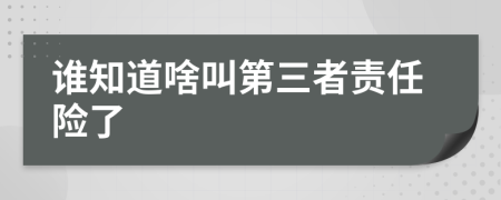 谁知道啥叫第三者责任险了