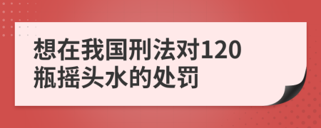 想在我国刑法对120瓶摇头水的处罚