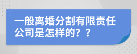 一般离婚分割有限责任公司是怎样的？？