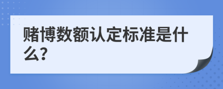 赌博数额认定标准是什么？
