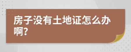 房子没有土地证怎么办啊？