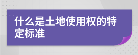 什么是土地使用权的特定标准