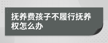 抚养费孩子不履行抚养权怎么办