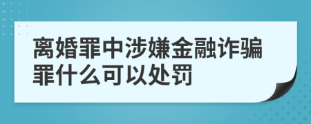 离婚罪中涉嫌金融诈骗罪什么可以处罚