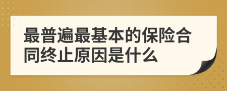 最普遍最基本的保险合同终止原因是什么