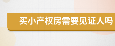 买小产权房需要见证人吗