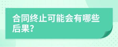 合同终止可能会有哪些后果？