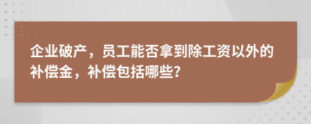 企业破产，员工能否拿到除工资以外的补偿金，补偿包括哪些？