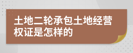 土地二轮承包土地经营权证是怎样的