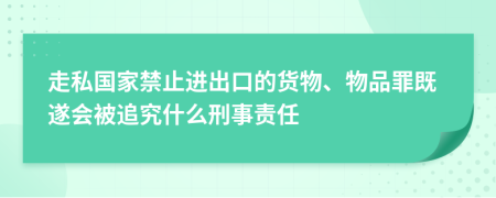 走私国家禁止进出口的货物、物品罪既遂会被追究什么刑事责任