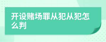 开设赌场罪从犯从犯怎么判