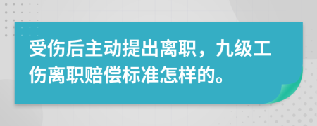 受伤后主动提出离职，九级工伤离职赔偿标准怎样的。