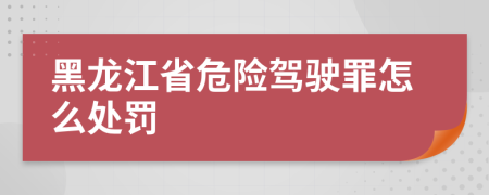 黑龙江省危险驾驶罪怎么处罚