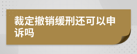 裁定撤销缓刑还可以申诉吗