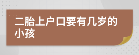 二胎上户口要有几岁的小孩