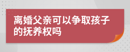 离婚父亲可以争取孩子的抚养权吗