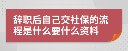 辞职后自己交社保的流程是什么要什么资料