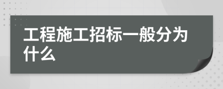 工程施工招标一般分为什么