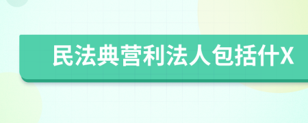 民法典营利法人包括什X