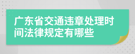 广东省交通违章处理时间法律规定有哪些