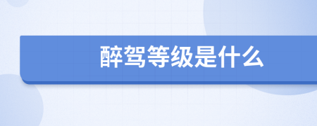 醉驾等级是什么