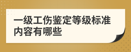 一级工伤鉴定等级标准内容有哪些