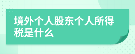 境外个人股东个人所得税是什么