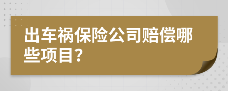 出车祸保险公司赔偿哪些项目？