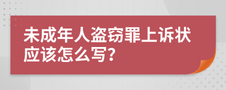 未成年人盗窃罪上诉状应该怎么写？