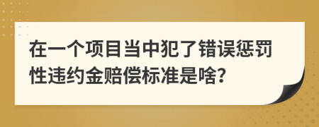 在一个项目当中犯了错误惩罚性违约金赔偿标准是啥？