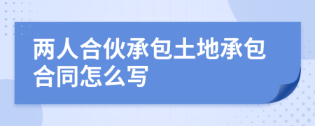 两人合伙承包土地承包合同怎么写