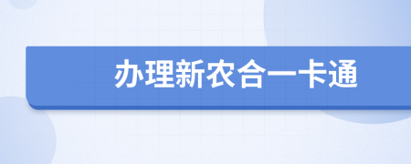 办理新农合一卡通