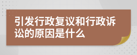 引发行政复议和行政诉讼的原因是什么