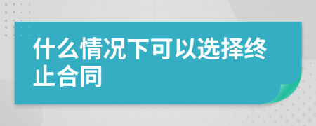什么情况下可以选择终止合同