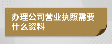 办理公司营业执照需要什么资料