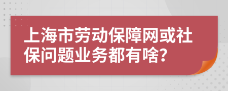 上海市劳动保障网或社保问题业务都有啥？