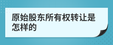 原始股东所有权转让是怎样的